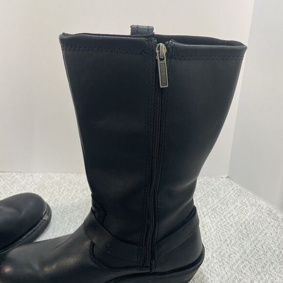Harley Davidson Womens 8M Black Harness Leather Chunky Strap Studded Biker Boots - Picture 10 of 13